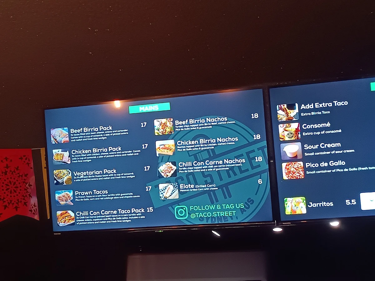 Menu, Taco Street Beverly Hills