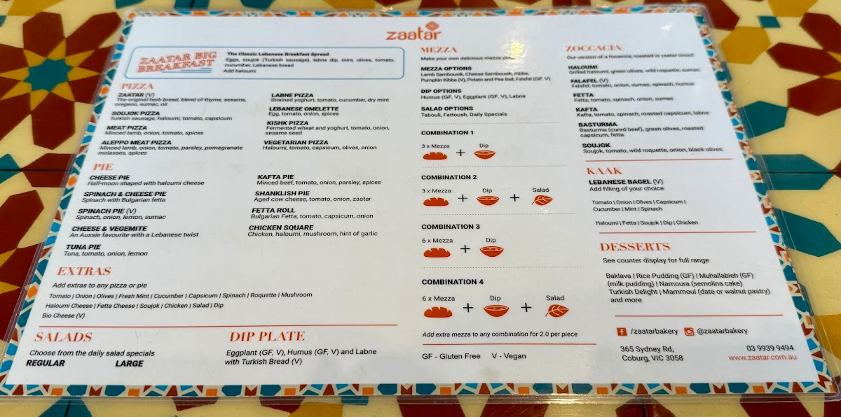 Menu, Zaatar