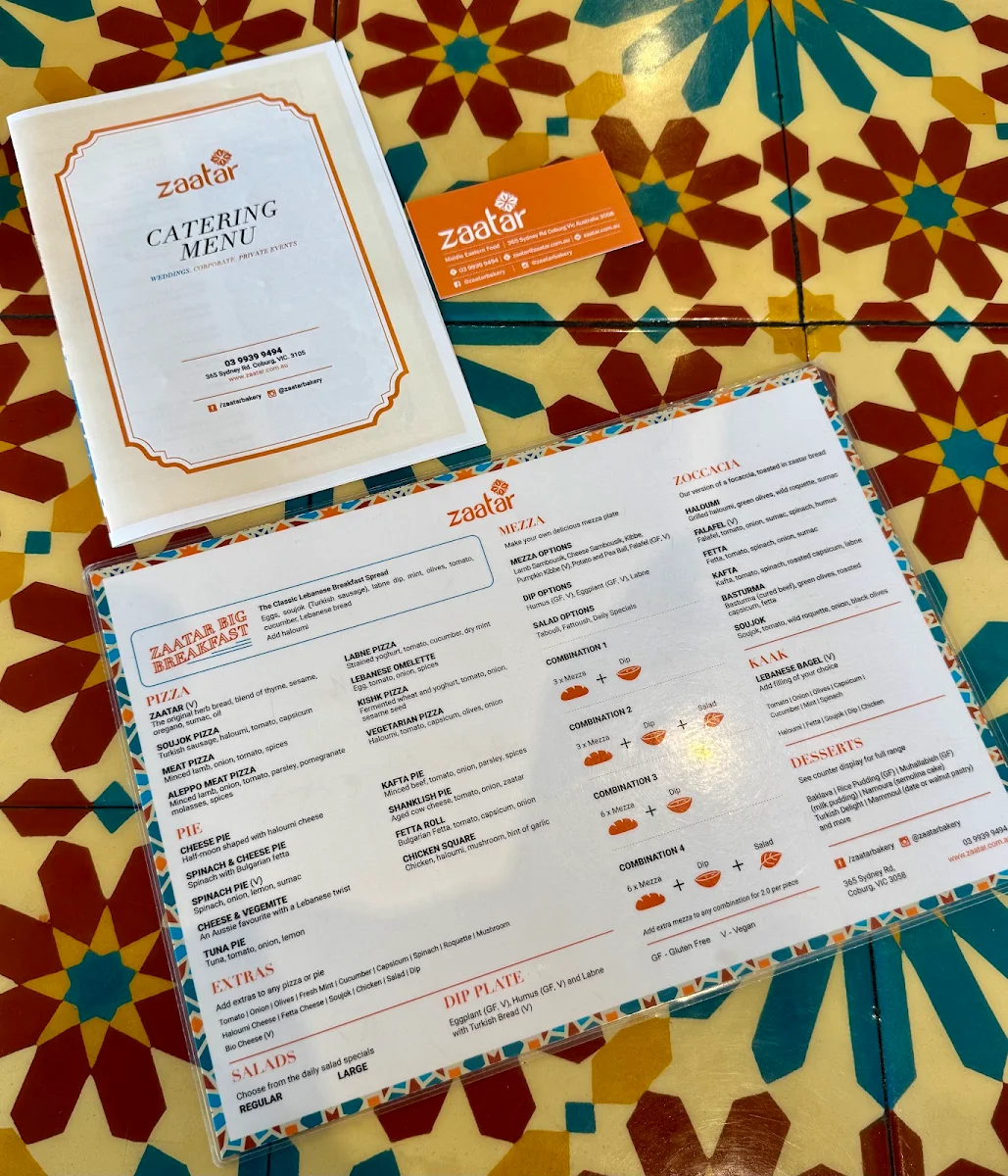 Menu, Zaatar