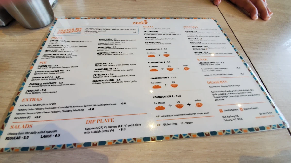 Menu, Zaatar