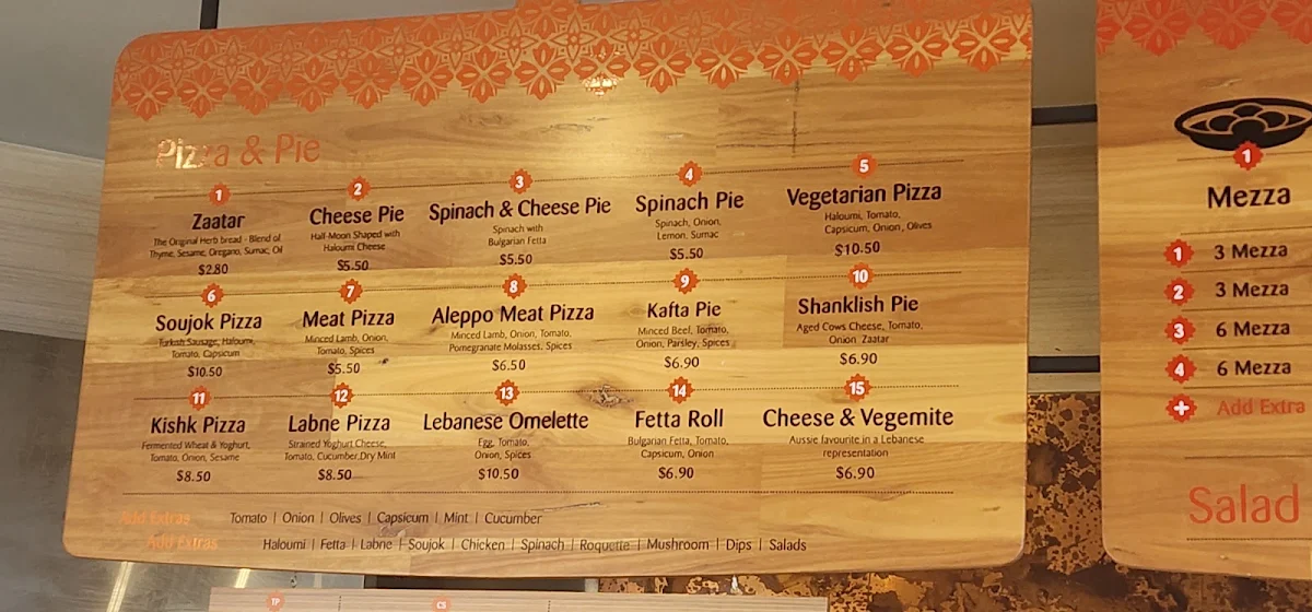 Menu, Zaatar