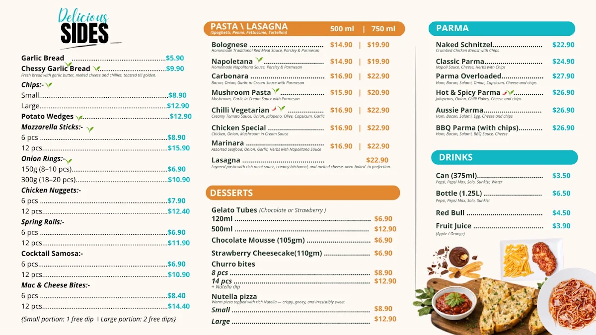 Menu, Pizza Culture