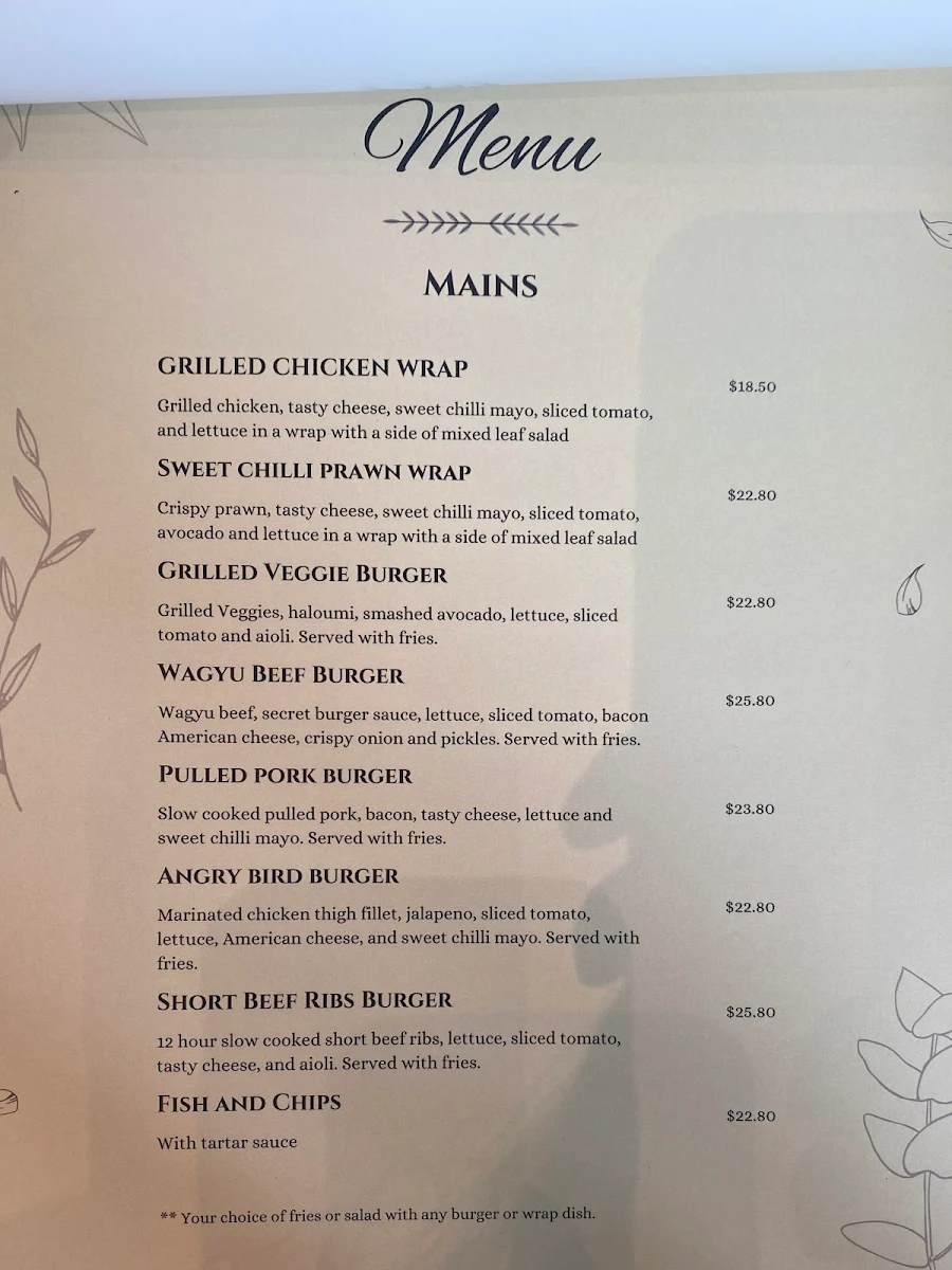 Menu, Cafe Lost and Found - North Sydney Cafe, Coffee Nearby