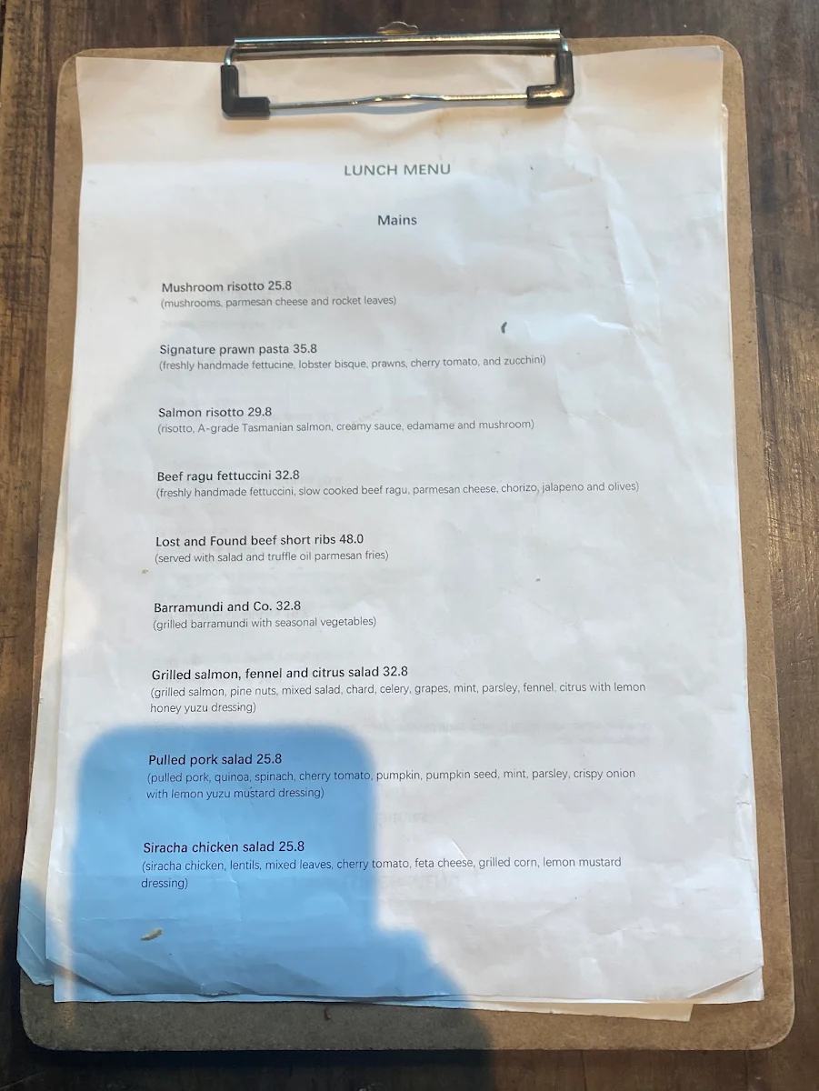 Menu, Cafe Lost and Found - North Sydney Cafe, Coffee Nearby