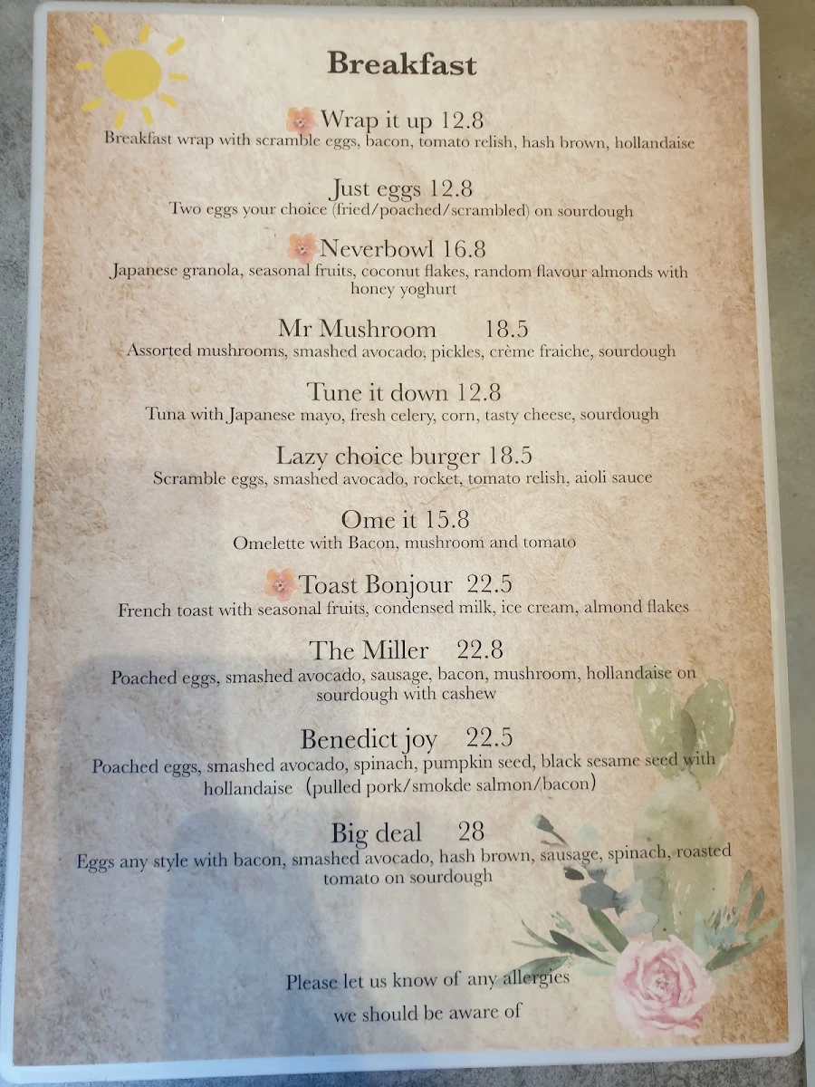 Menu, Cafe Lost and Found - North Sydney Cafe, Coffee Nearby