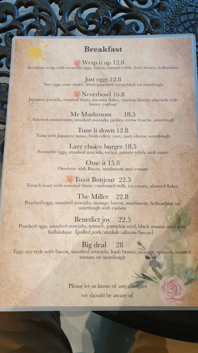 Menu, Cafe Lost and Found - North Sydney Cafe, Coffee Nearby