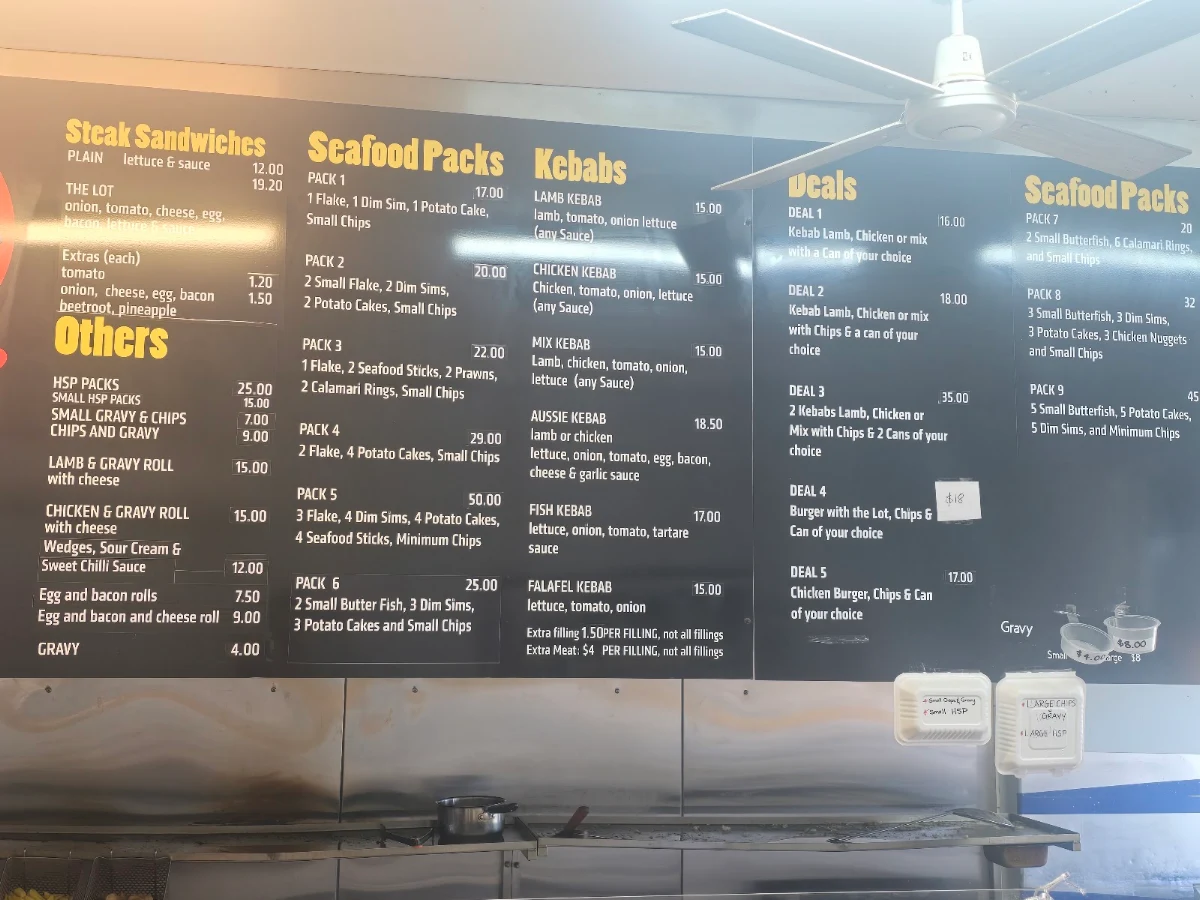 Menu, Melton Seafoods