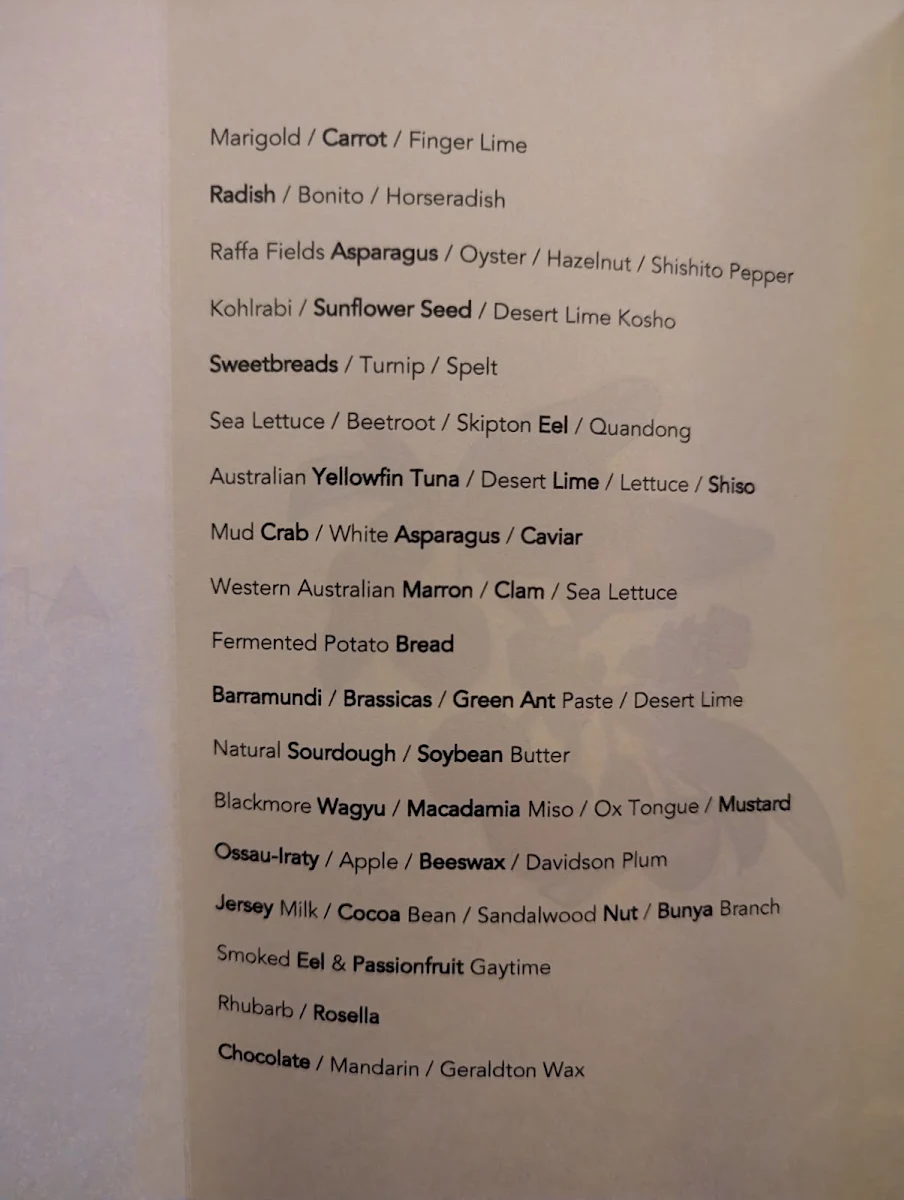 Menu, Amaru