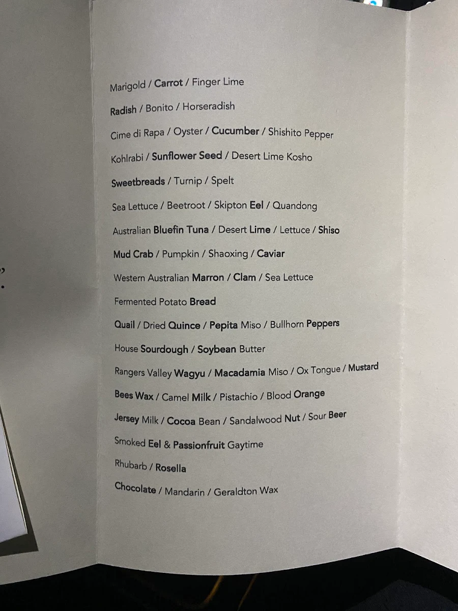 Menu, Amaru