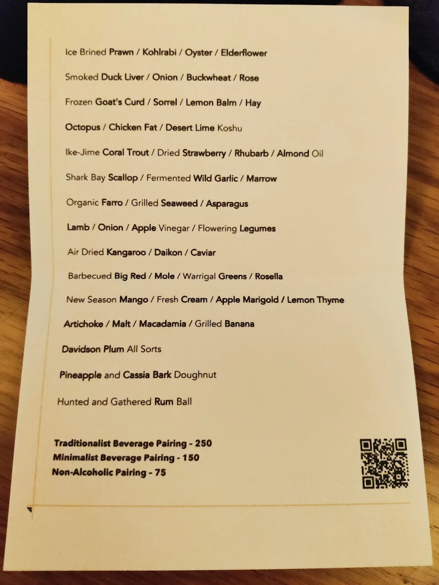 Menu, Amaru