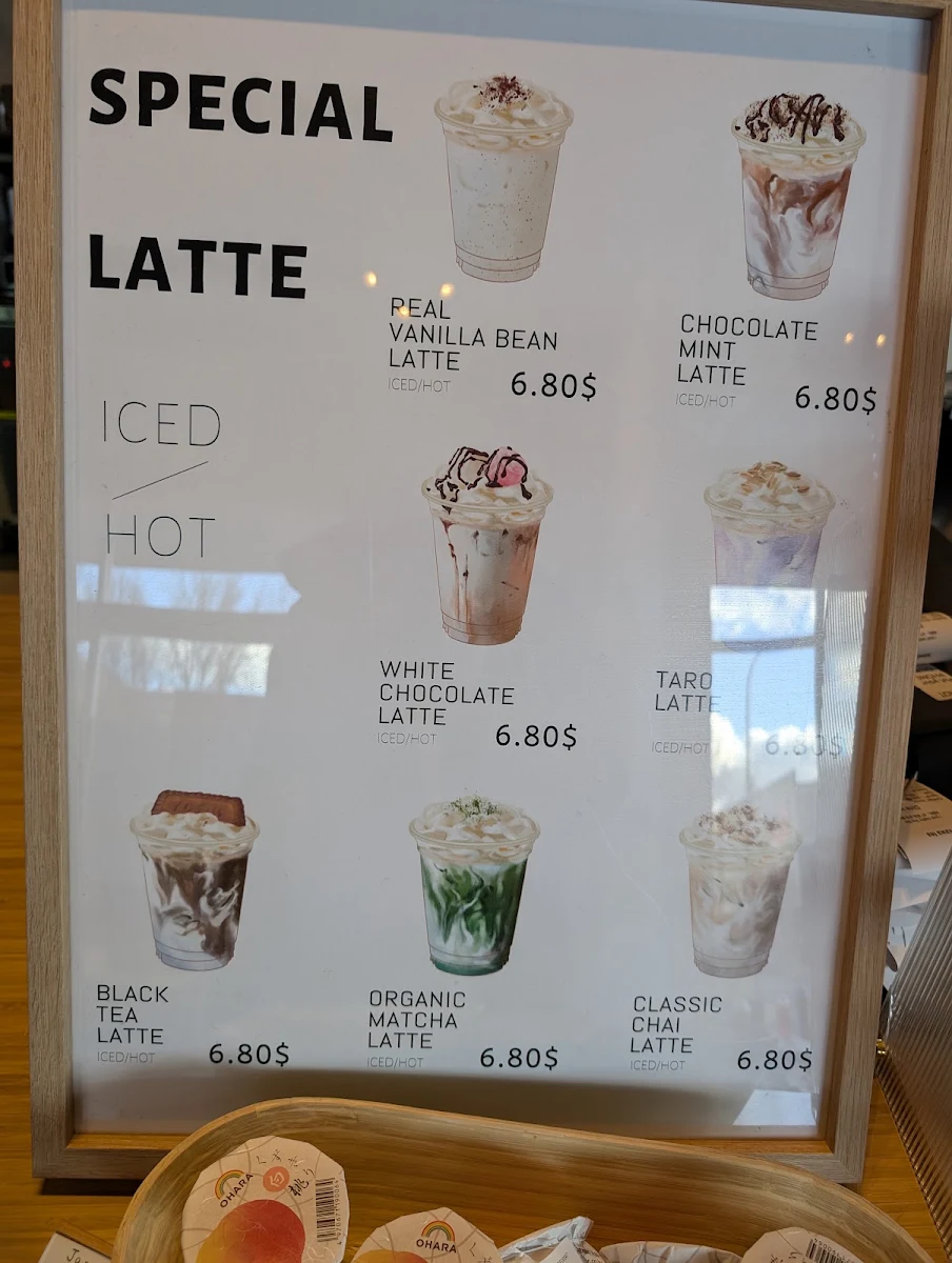 Menu, kawa tea