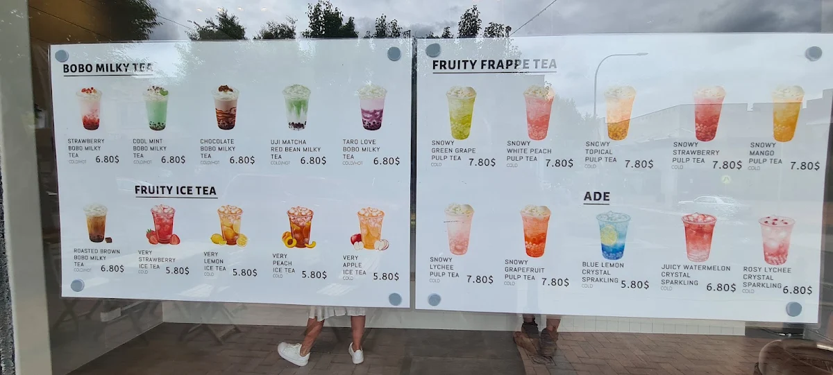 Menu, kawa tea