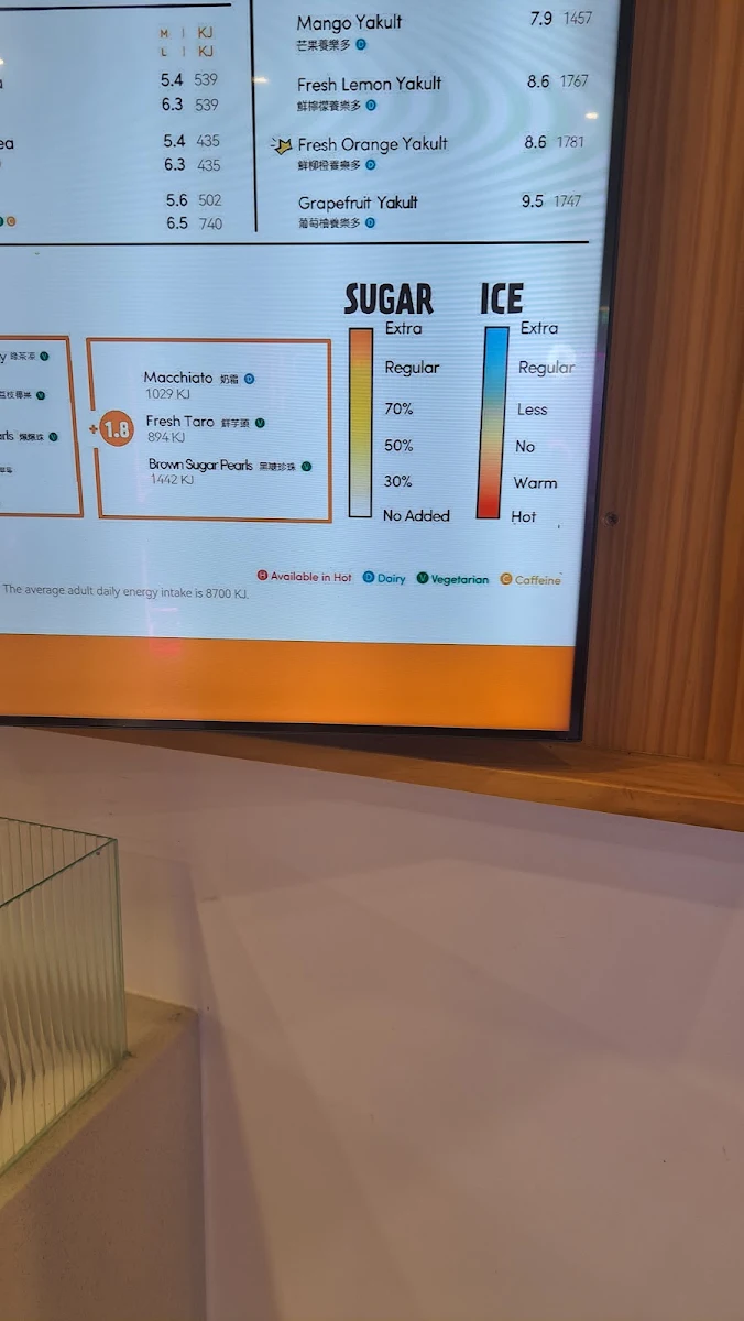 Menu, CoCo Bubble Tea