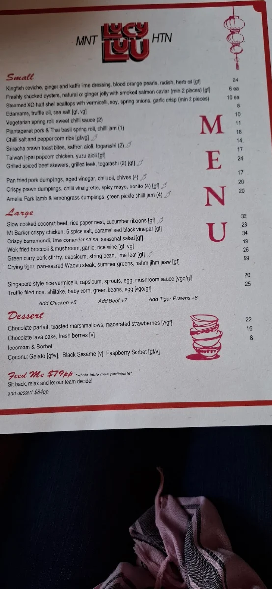 Menu, Lucy Luu