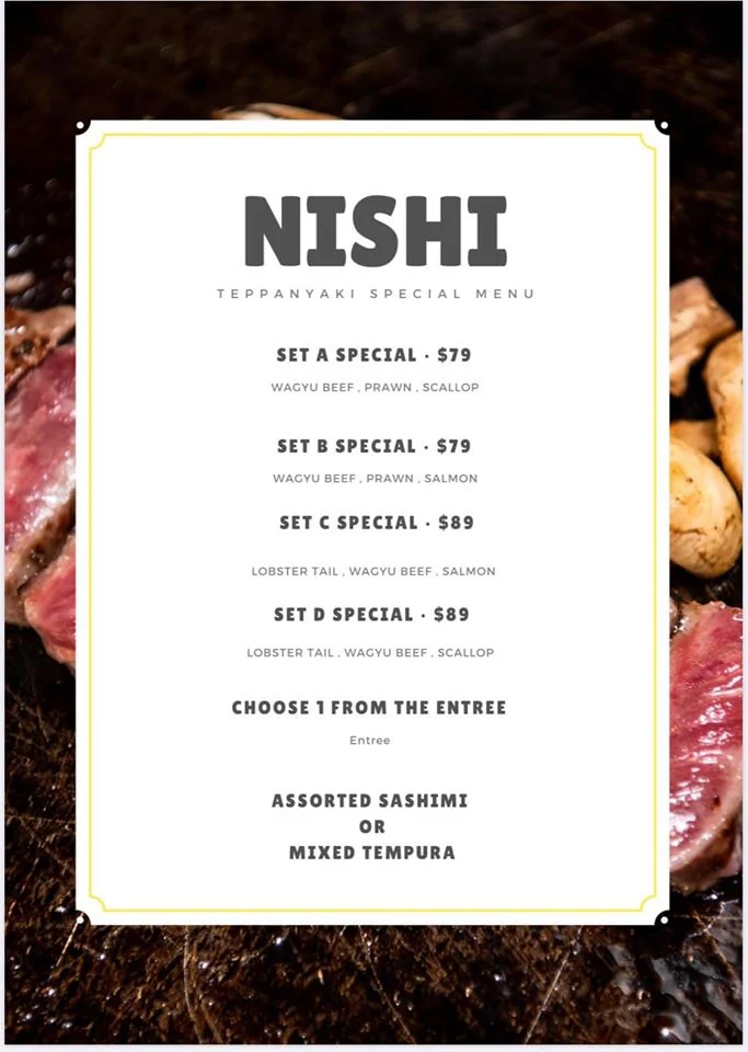 Menu, Nishi