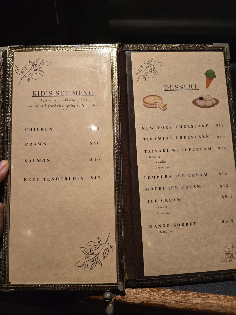 Menu, Nishi