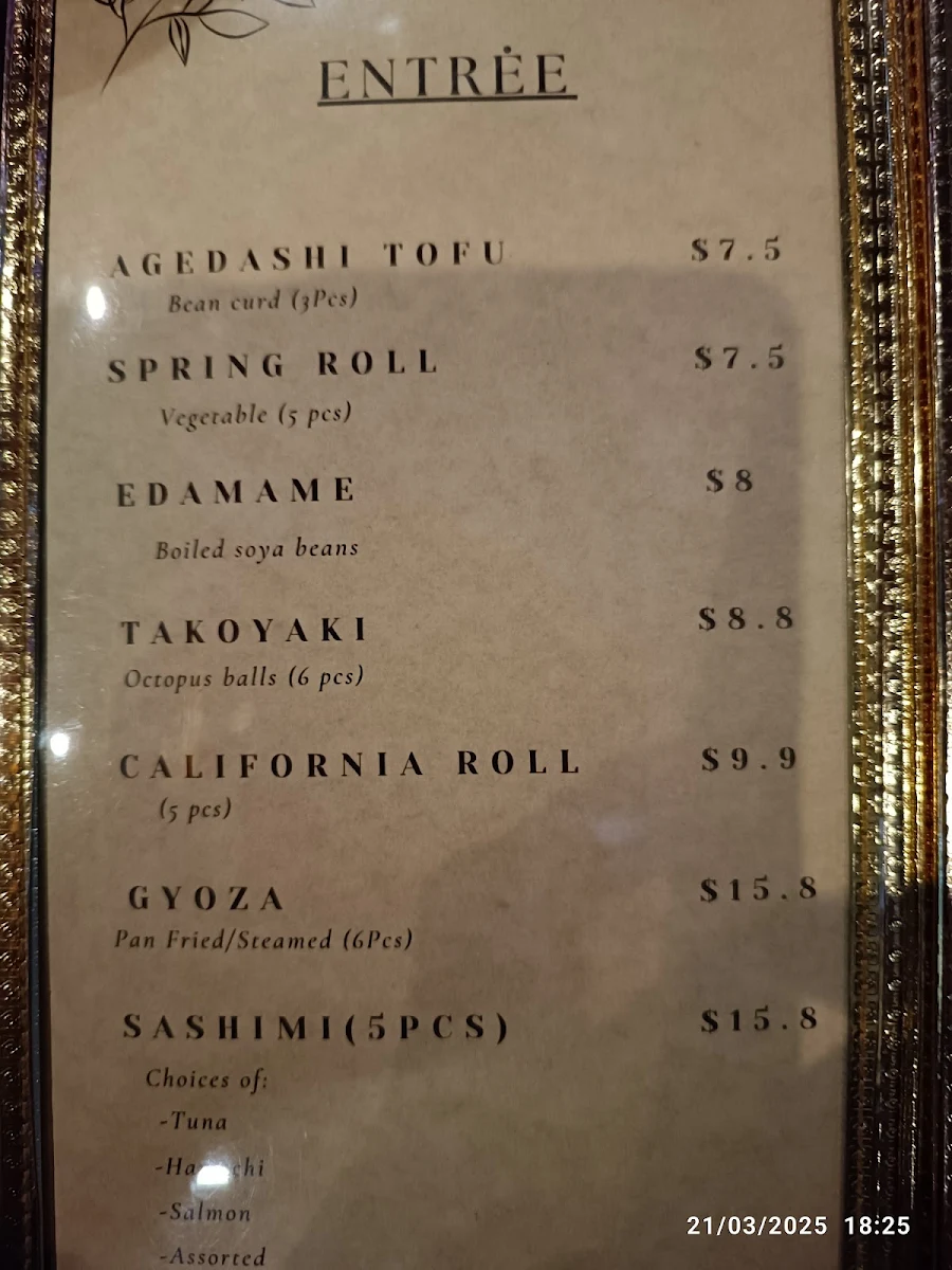 Menu, Nishi