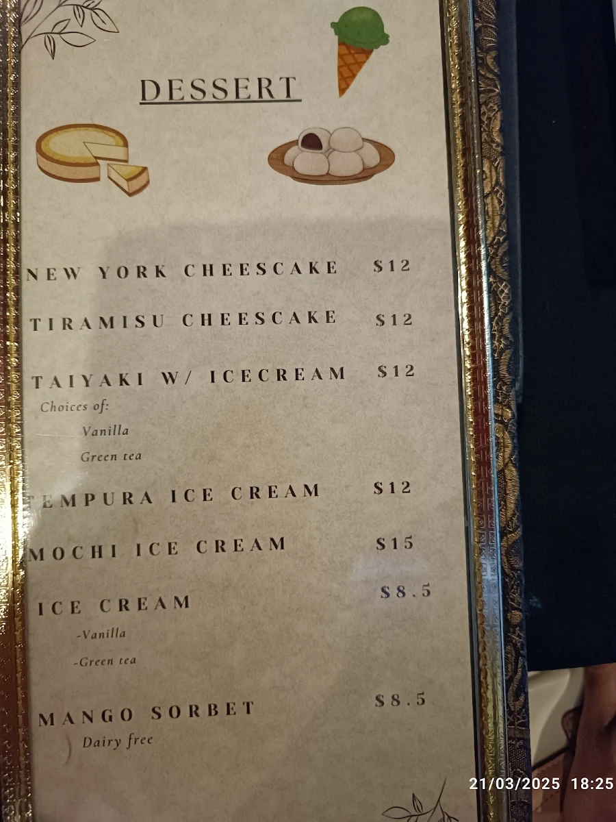 Menu, Nishi