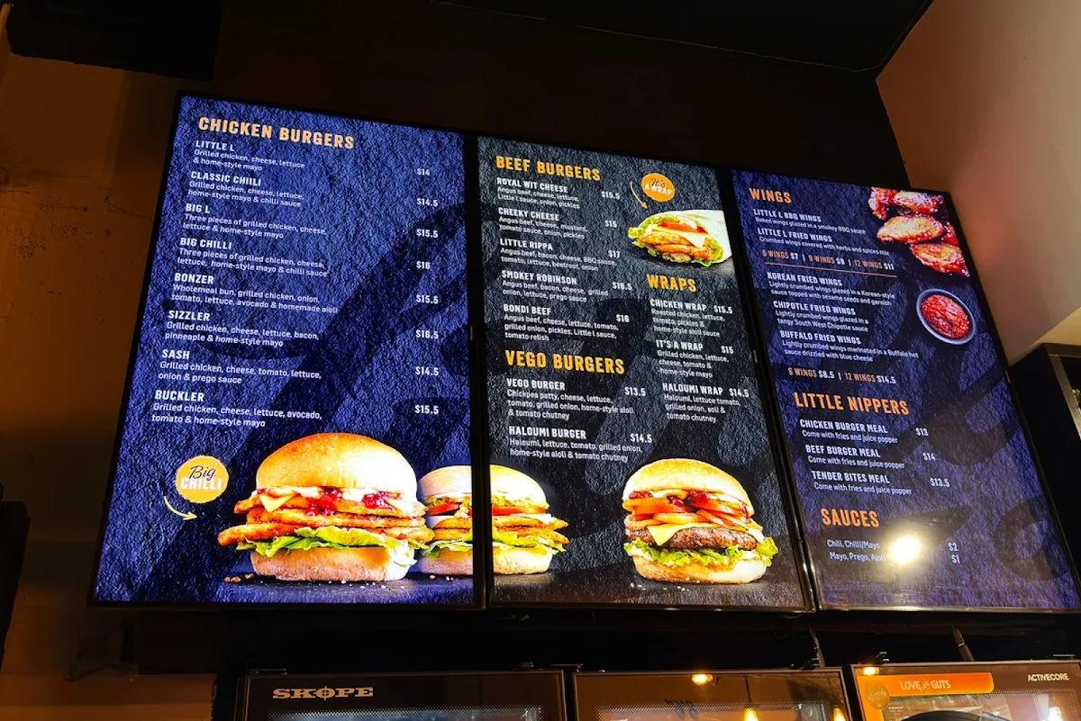 Menu, Little L Burgers
