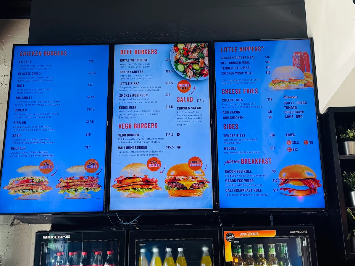 Menu, Little L Burgers