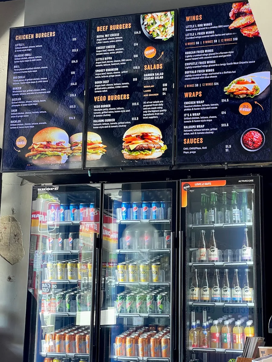 Menu, Little L Burgers
