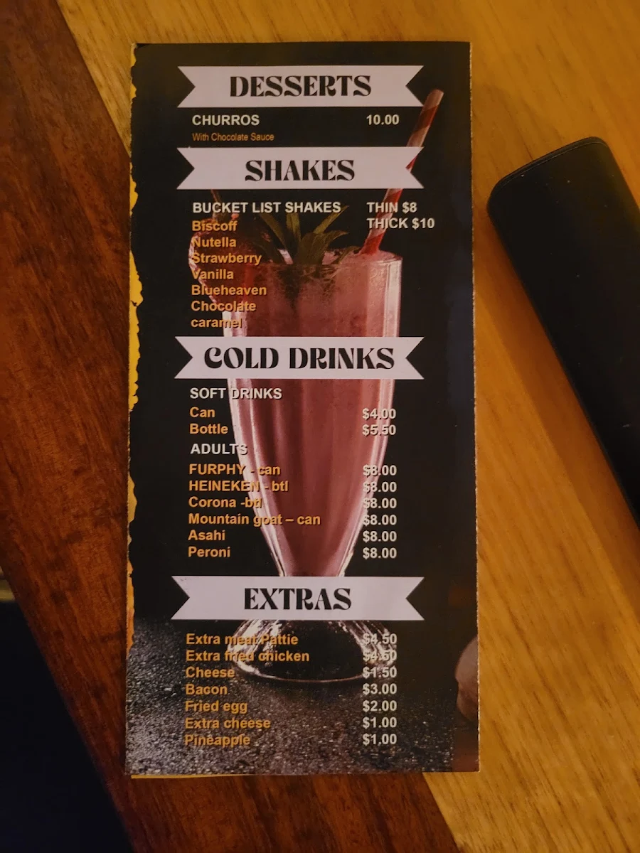 Menu, Burger Bliss