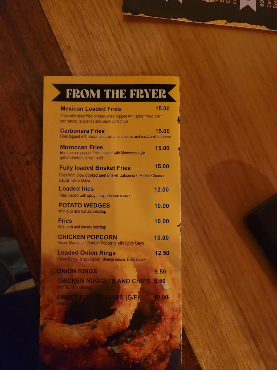 Menu, Burger Bliss