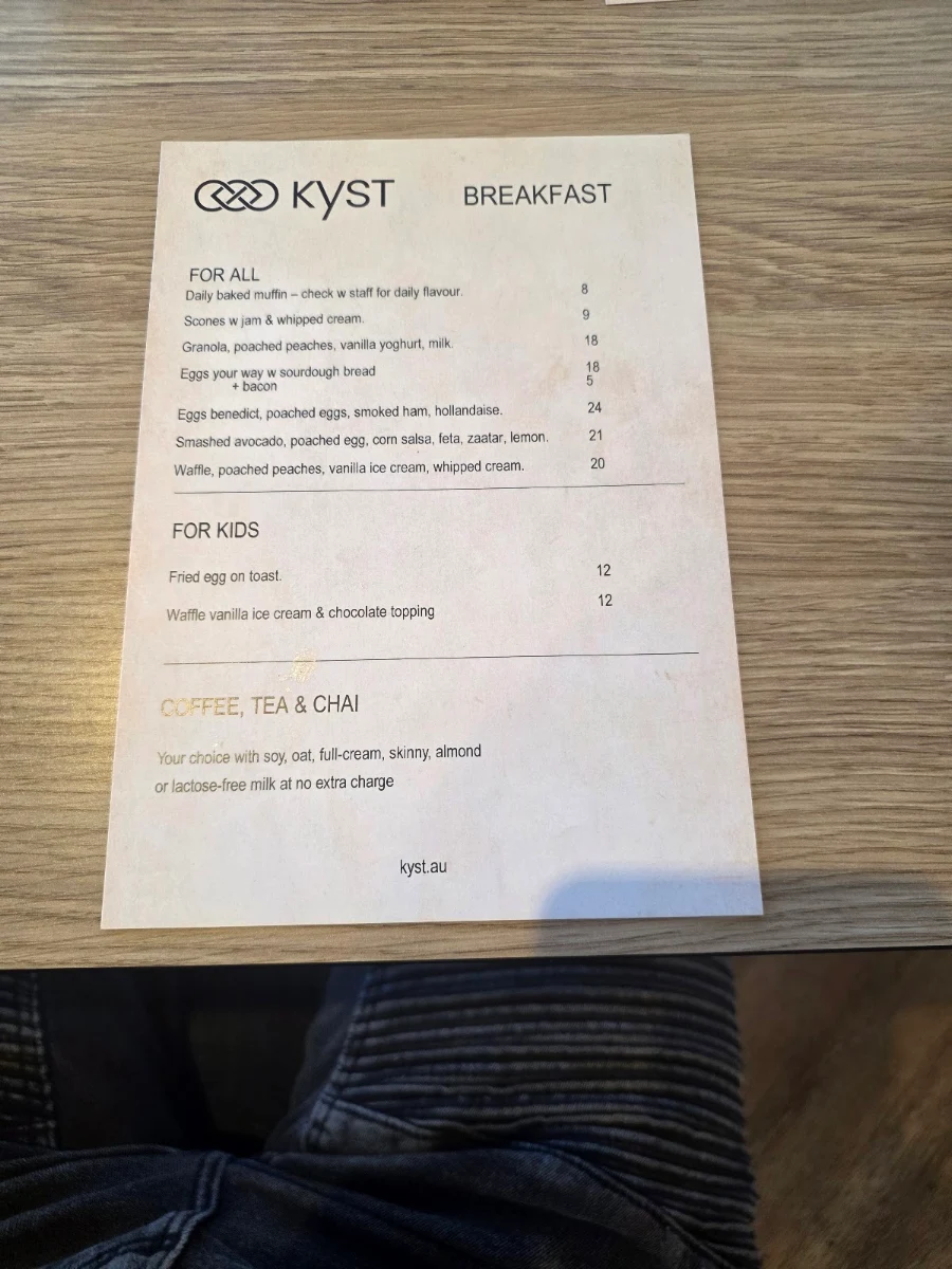 Menu, KYST