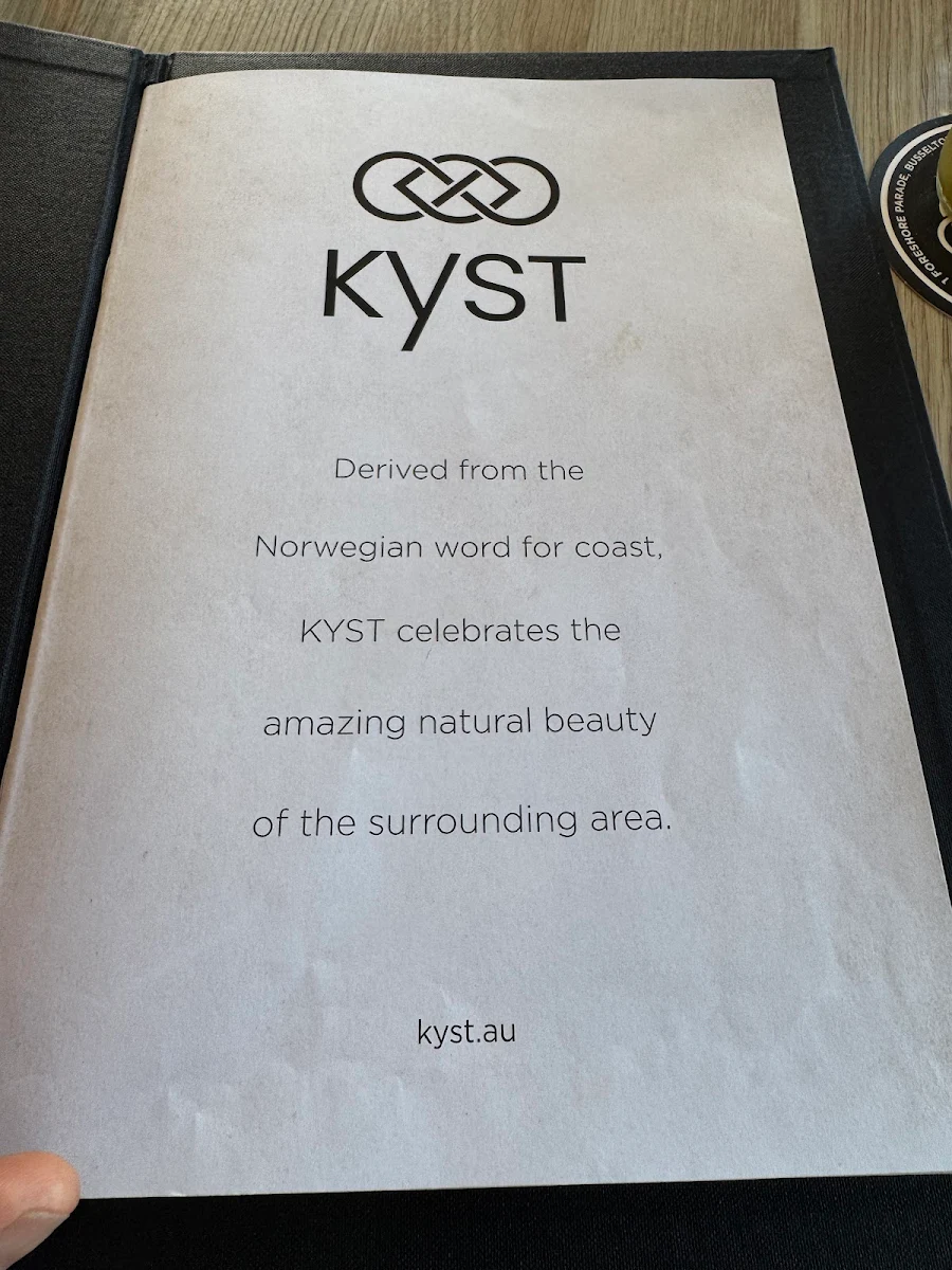 Menu, KYST