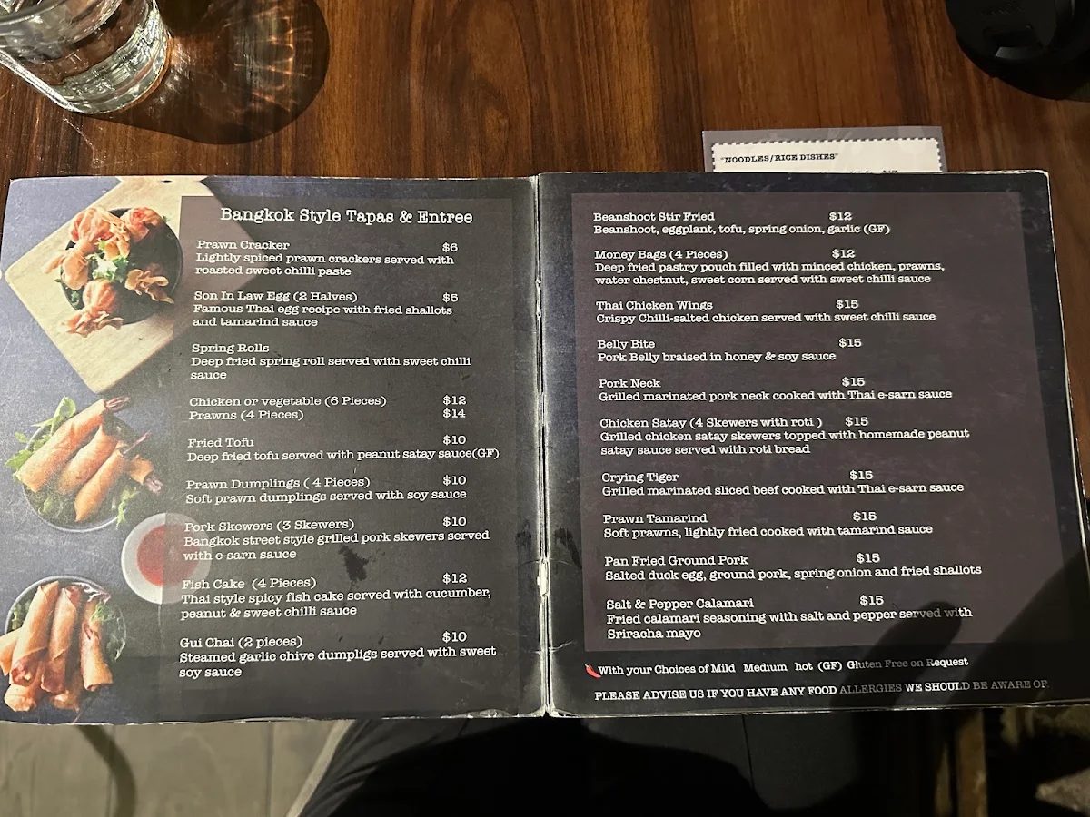 Menu, Red Petite Thai Cafe