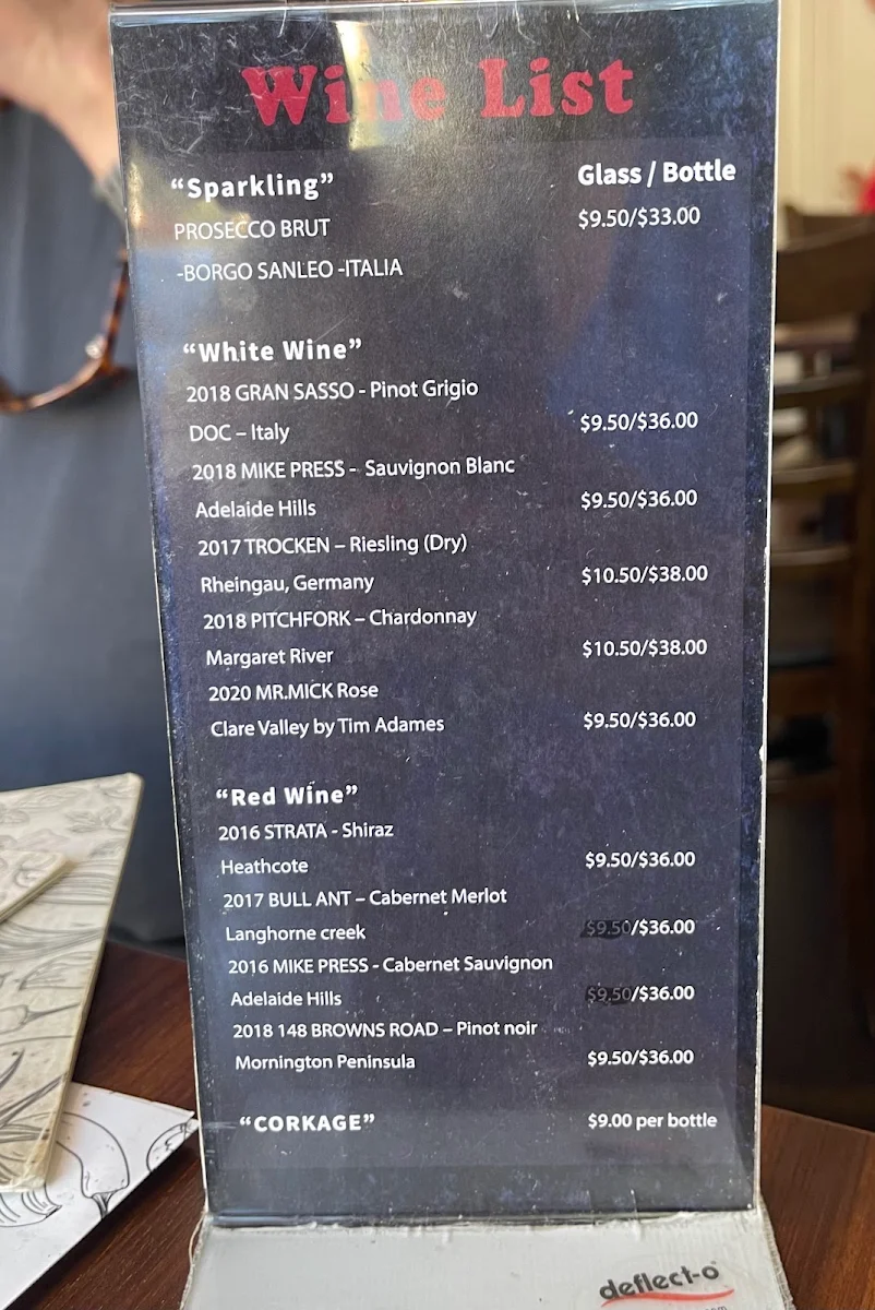 Menu, Red Petite Thai Cafe