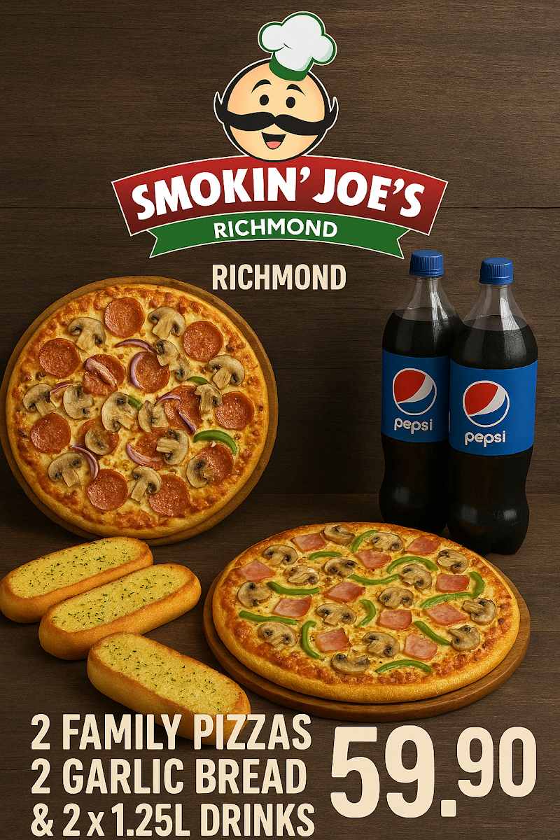 Menu, Smokin Joes Pizza & Grill Richmond