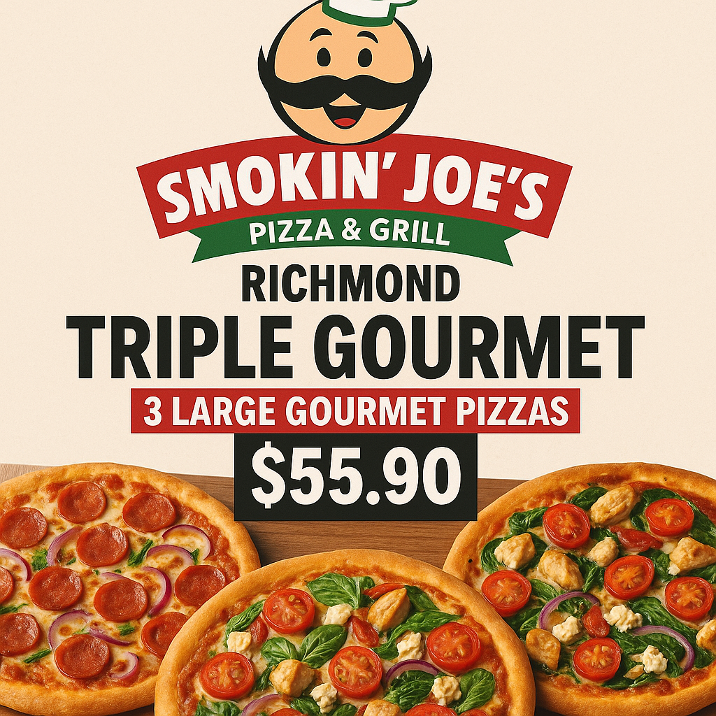 Menu, Smokin Joes Pizza & Grill Richmond
