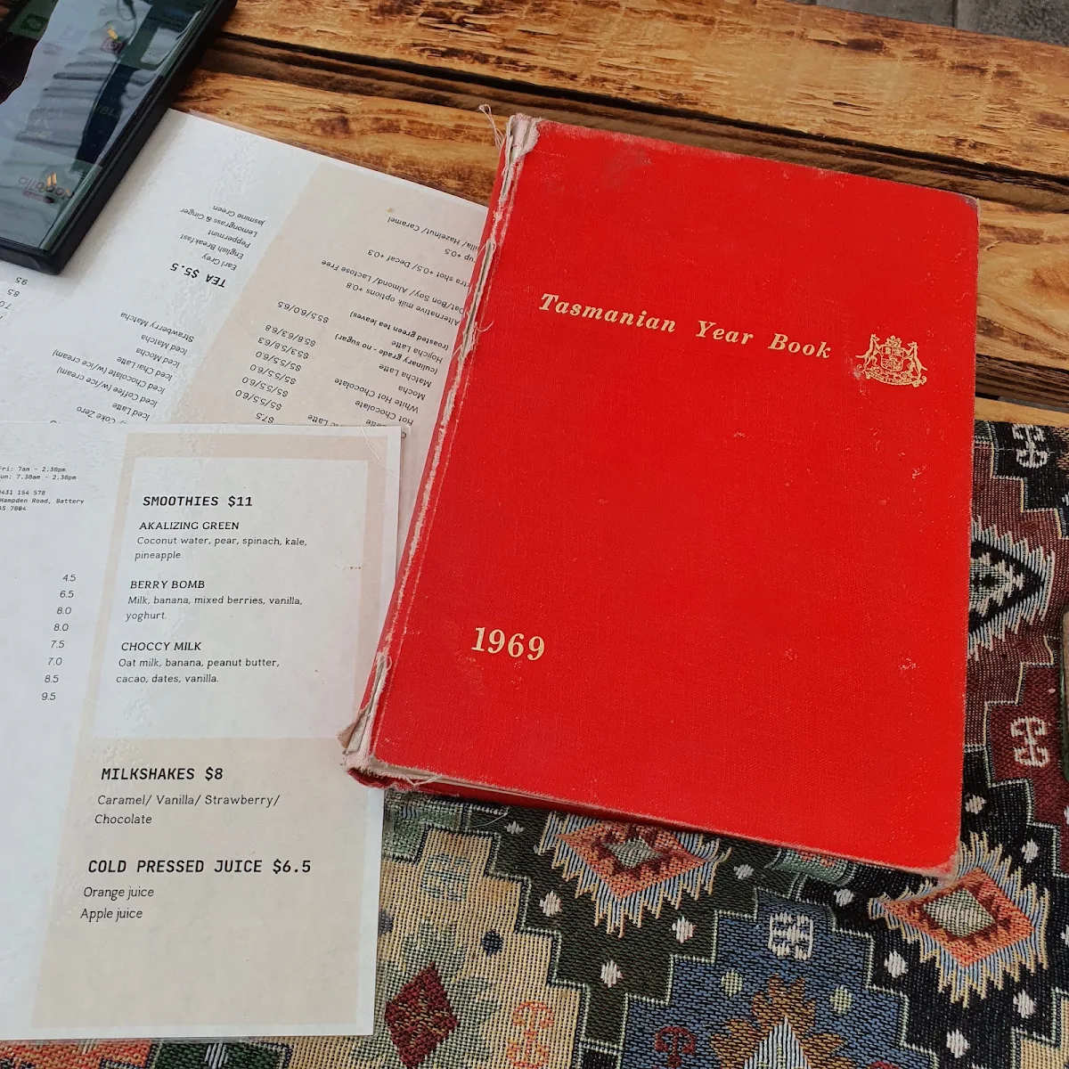Menu, OZUS COFFEE