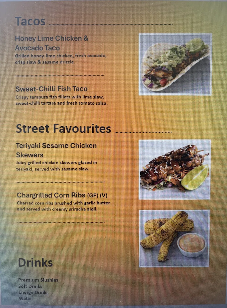 Menu, TJs Mobile Kitchen