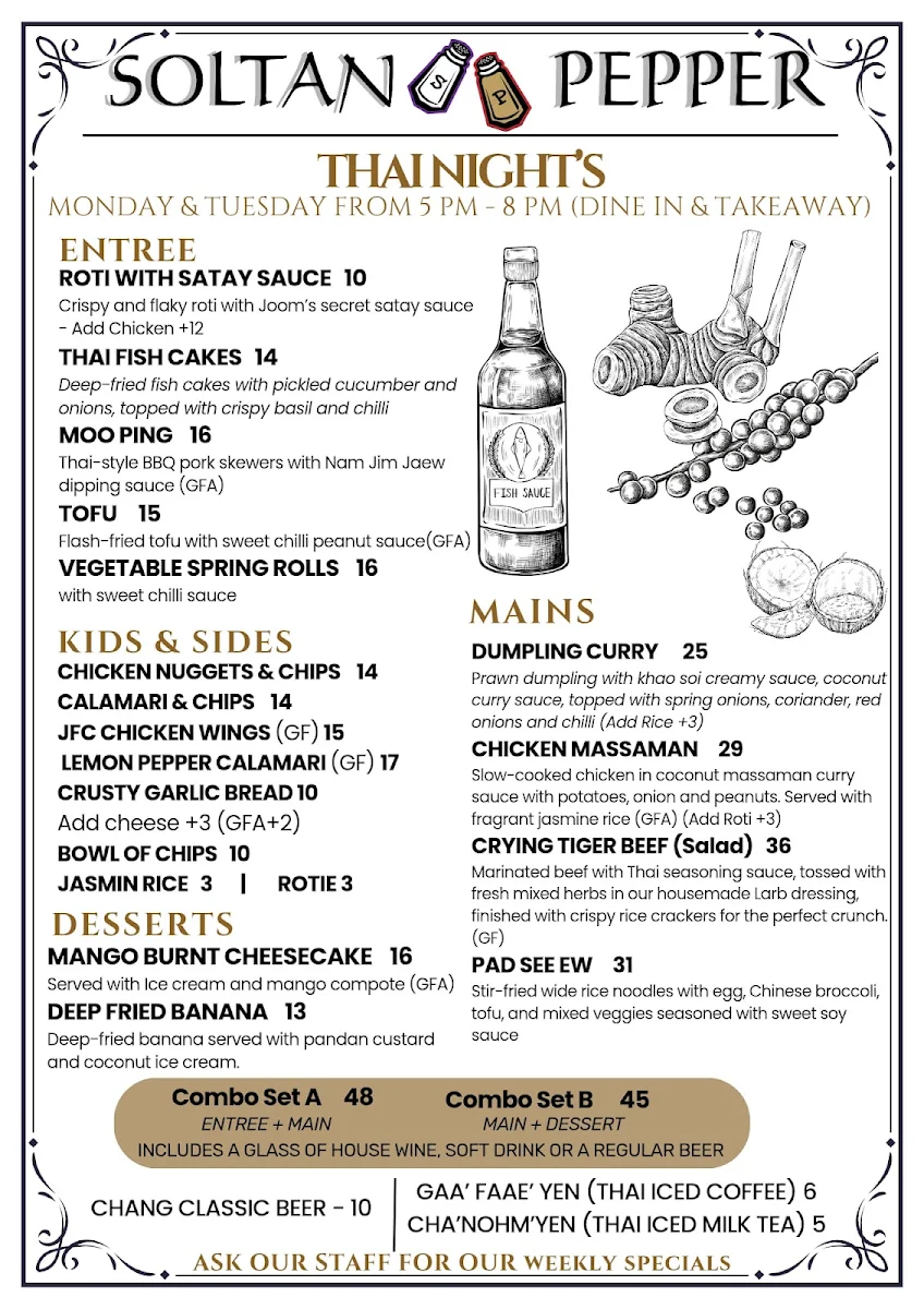 Menu, Soltan Pepper