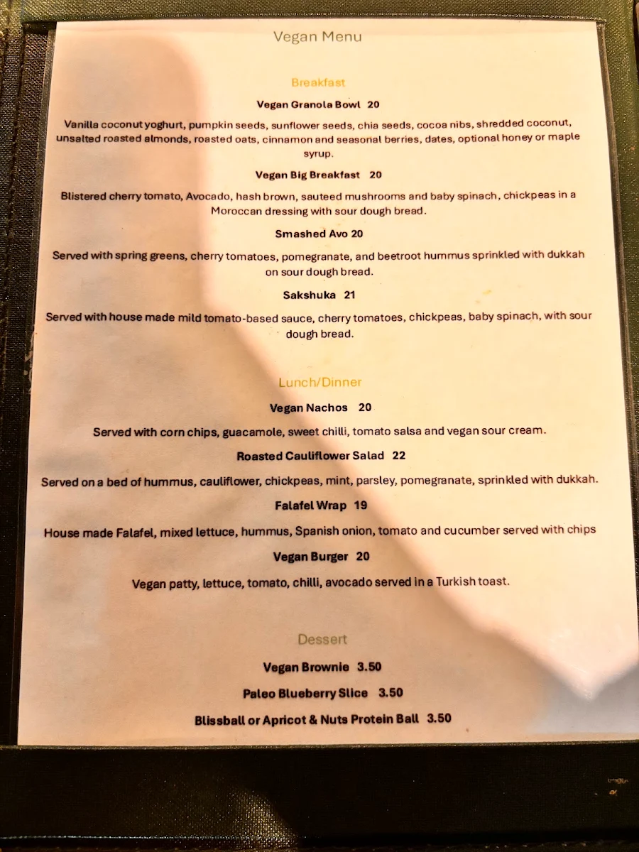Menu, Corellis Cafe Gallery