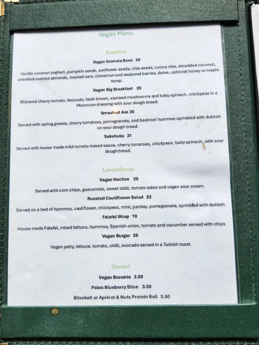 Menu, Corellis Cafe Gallery