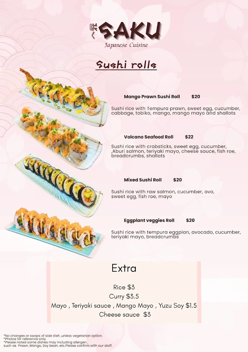 Menu, Saku Brisbane