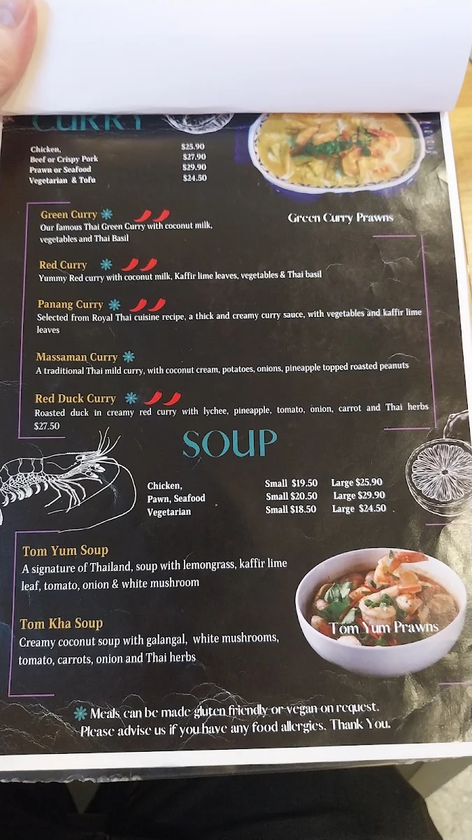 Menu, Thai Beach House
