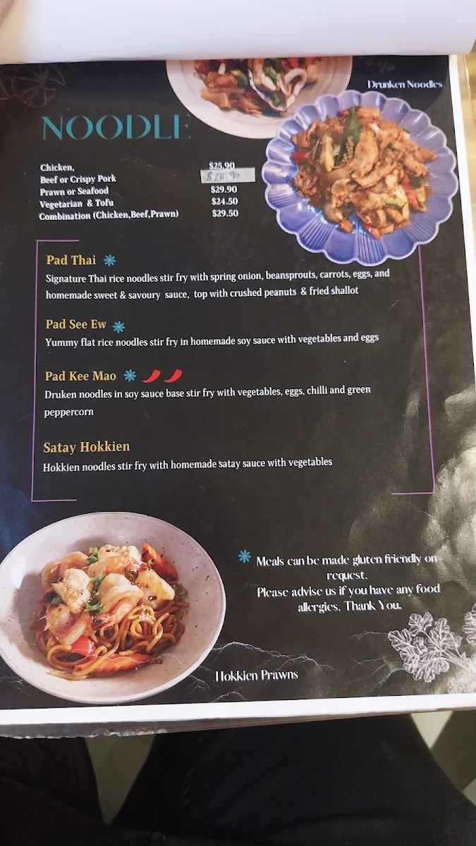 Menu, Thai Beach House