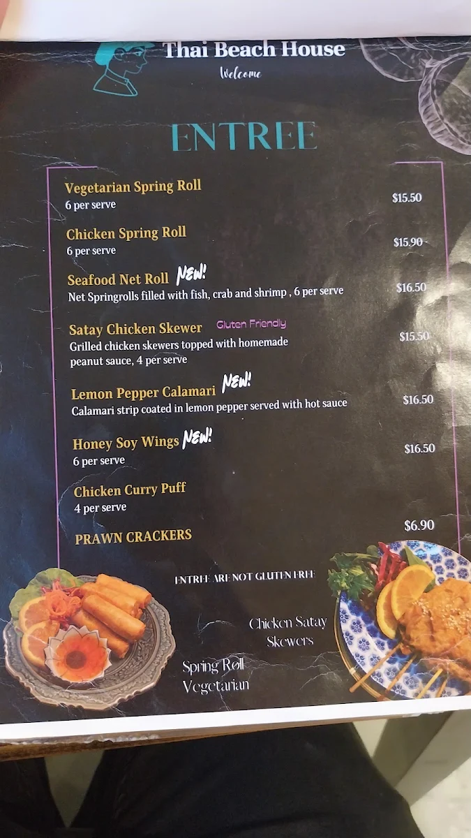 Menu, Thai Beach House