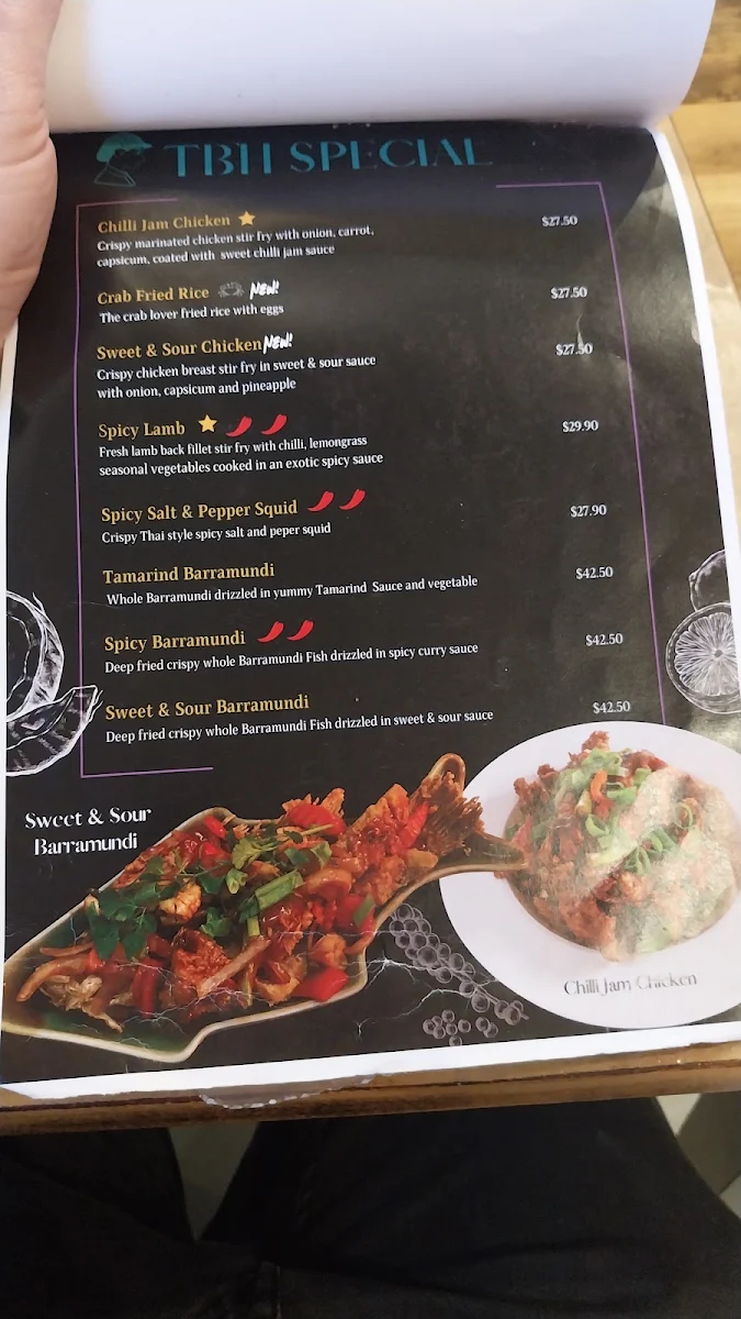 Menu, Thai Beach House