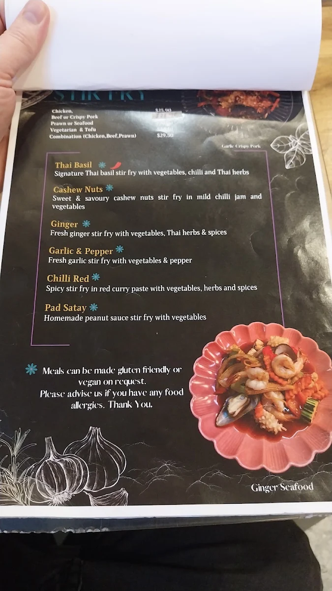 Menu, Thai Beach House