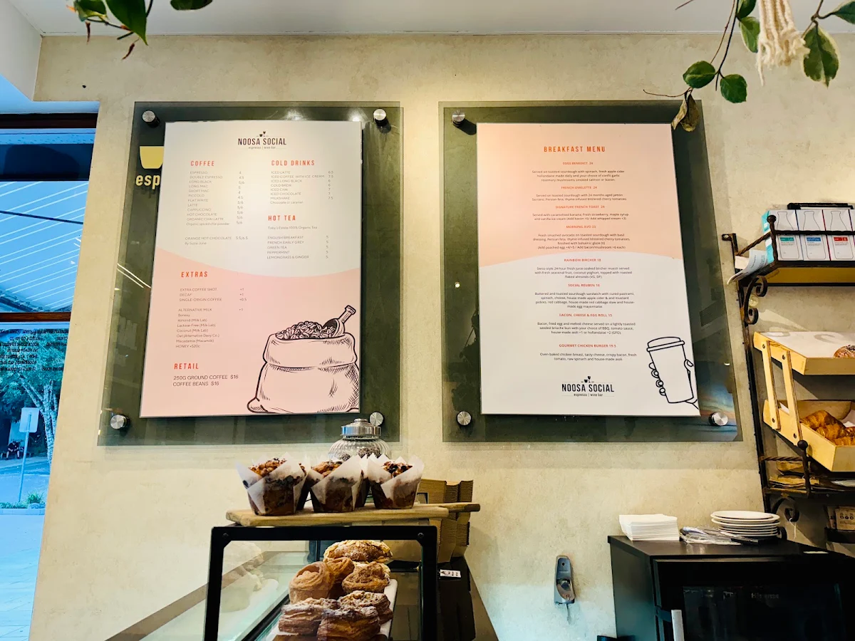 Menu, Noosa Social Espresso & Wine Bar