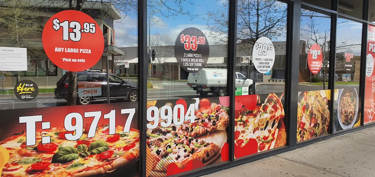 Menu, Jessie's Pizza & Pasta Mernda