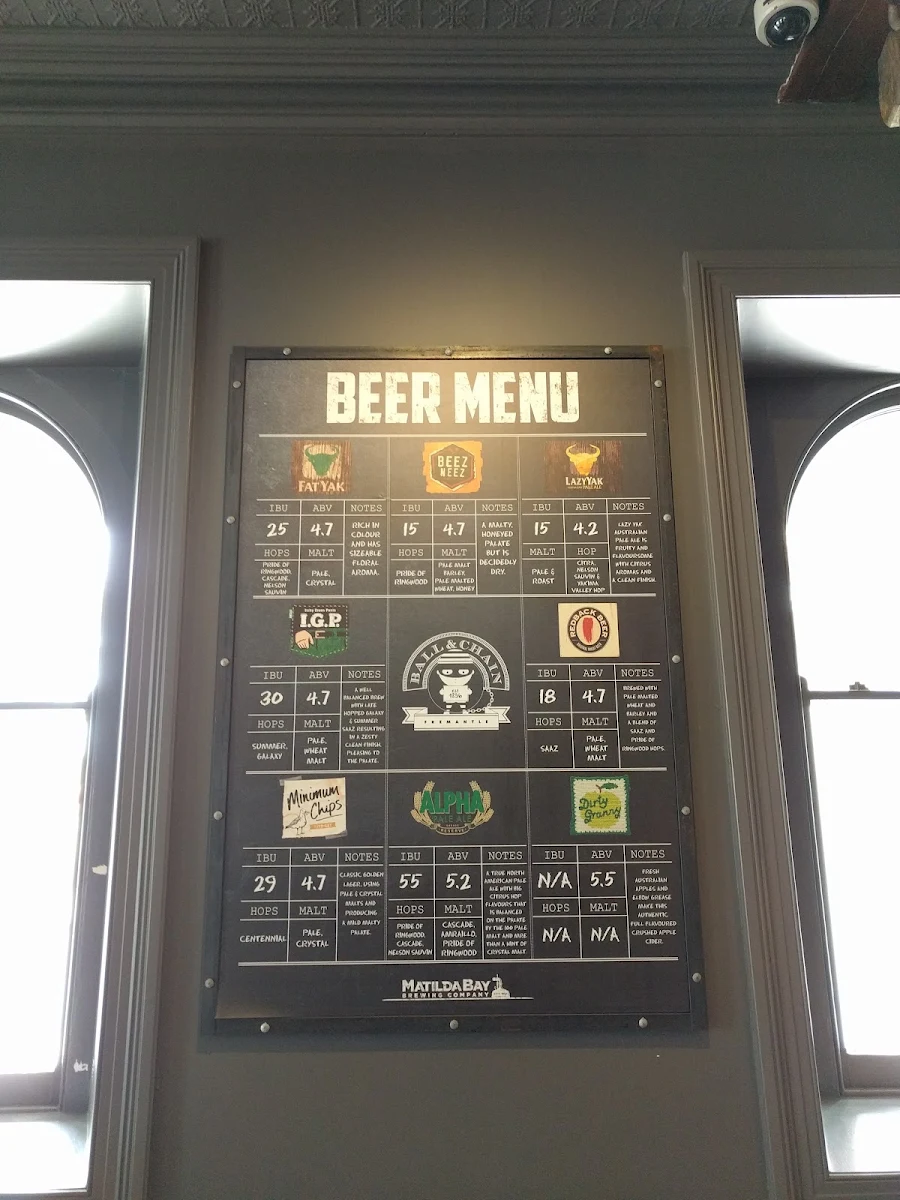 Menu, Ball & Chain