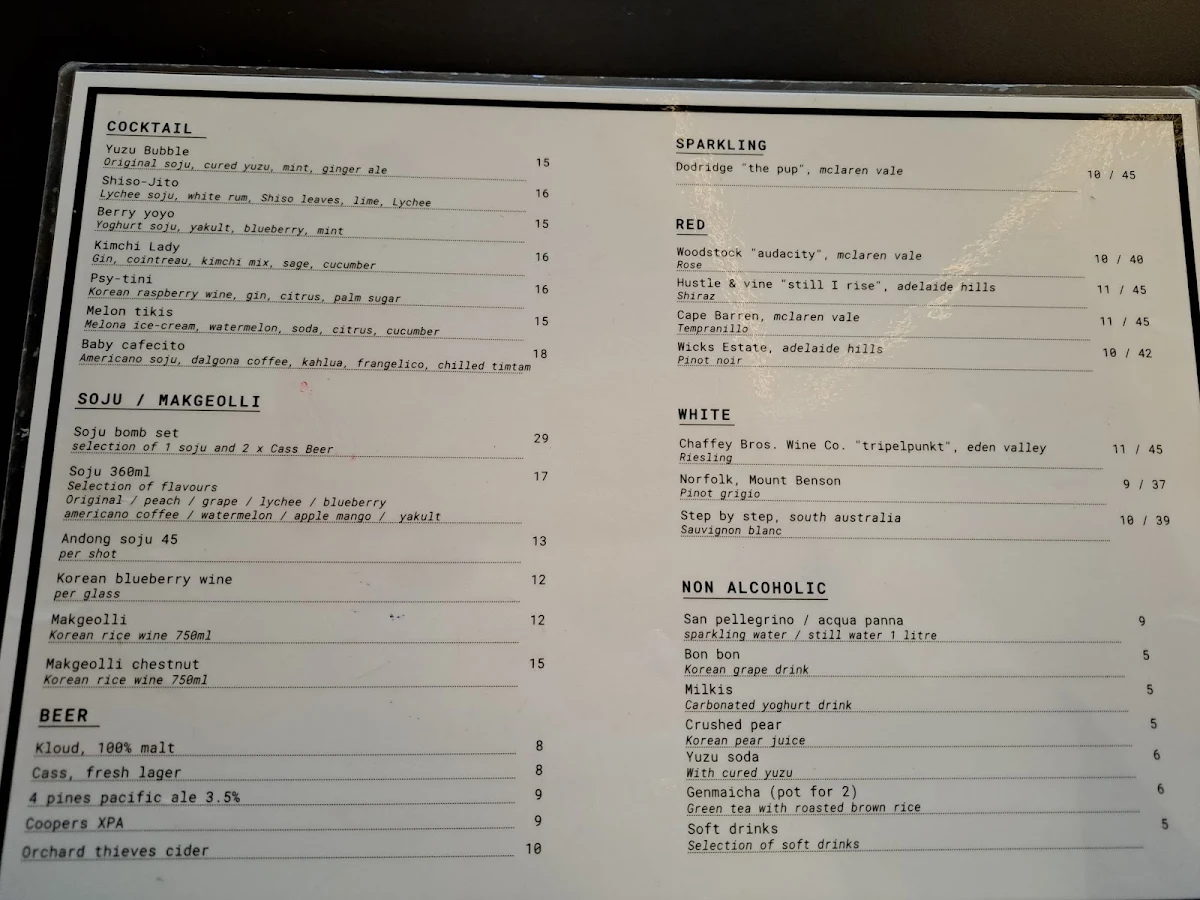 Menu, Busan Baby