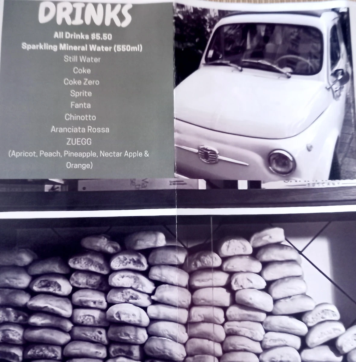 Menu, Panini e Pizzeria