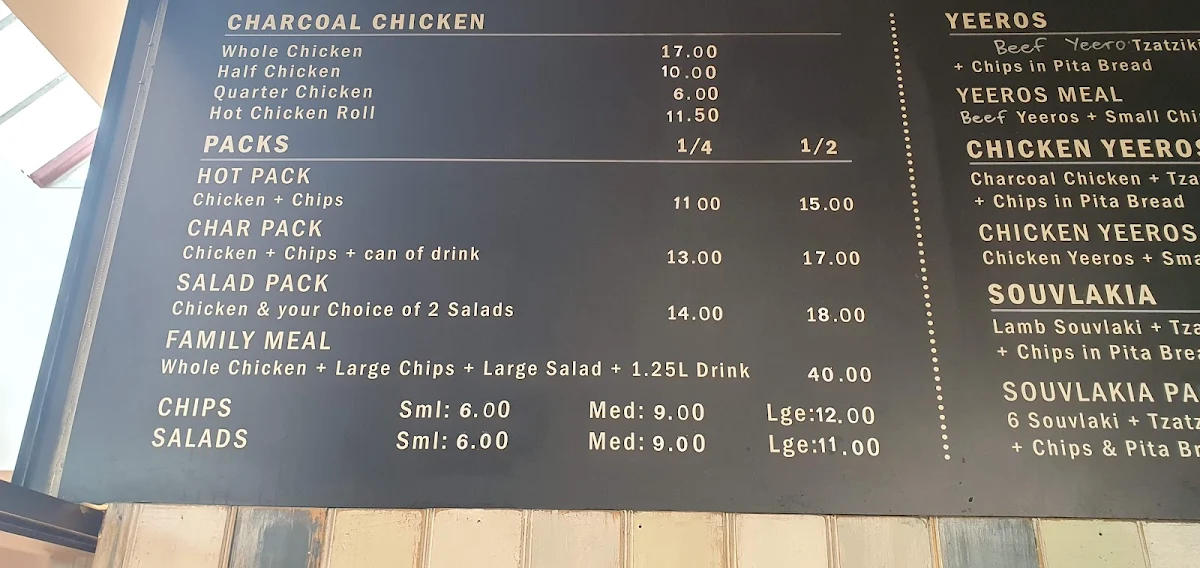 Menu, The Char of Ulladulla